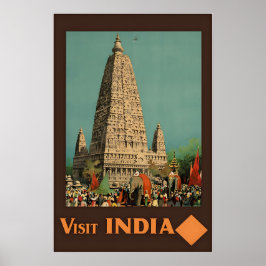 Indien tempeltryck indisk konst reser affisch