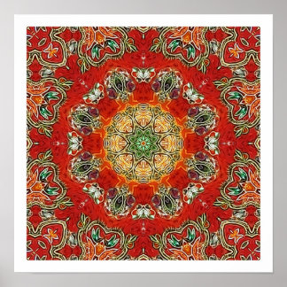 Indien Tile Mandala Poster