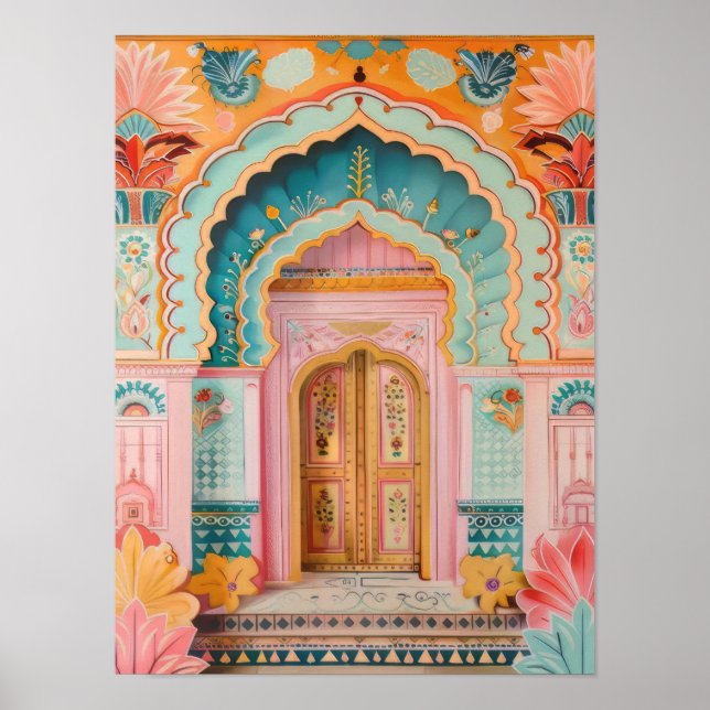 Indien Tryck Indien Illustration Jaipur Tryck Jaip (Framsidan)