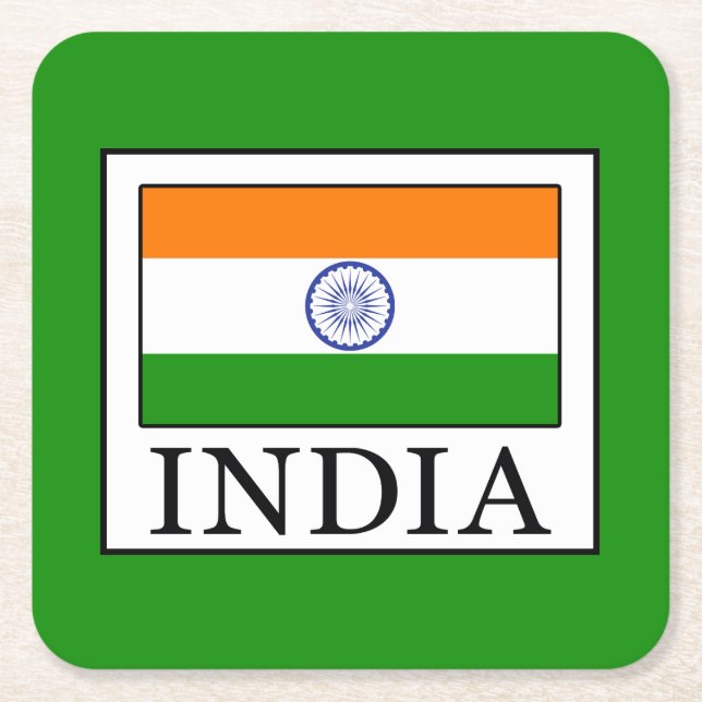 Indien Underlägg Papper Kvadrat (Framsidan)