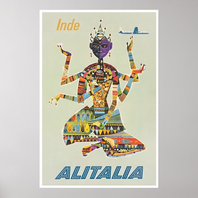 Indien Väggkonst Resa Poster Retrotryck (Framsidan)