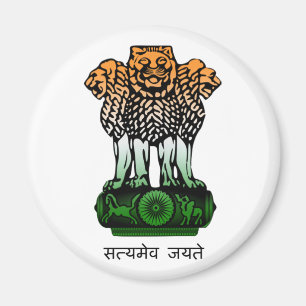 Indien vapensköldflagga magnet