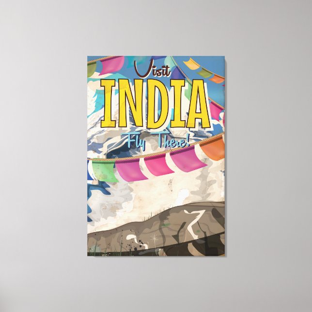 Indien Vintage Resa affisch Canvastryck (Framsida)