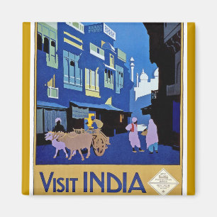 Indien - vintage resor - besök Indien Magnet