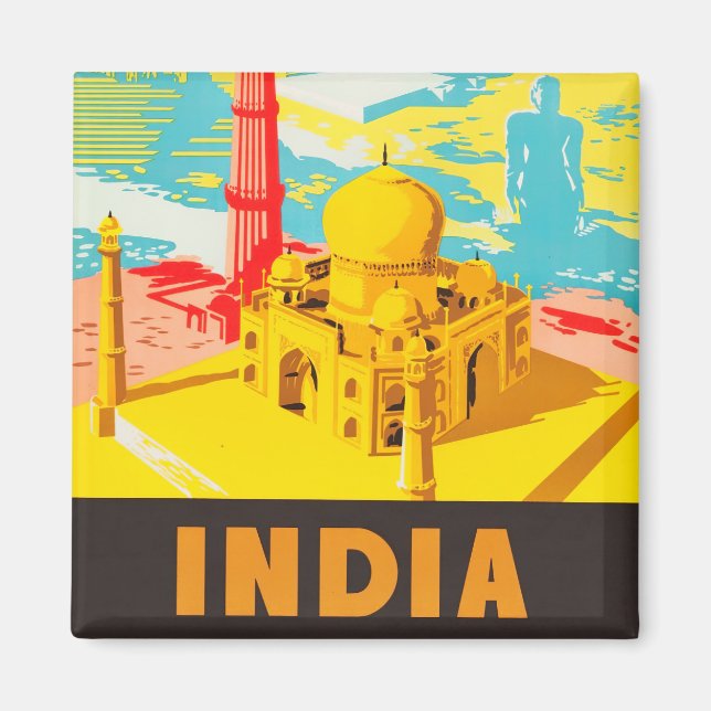 Indien vintage resor magnet (Framsidan)