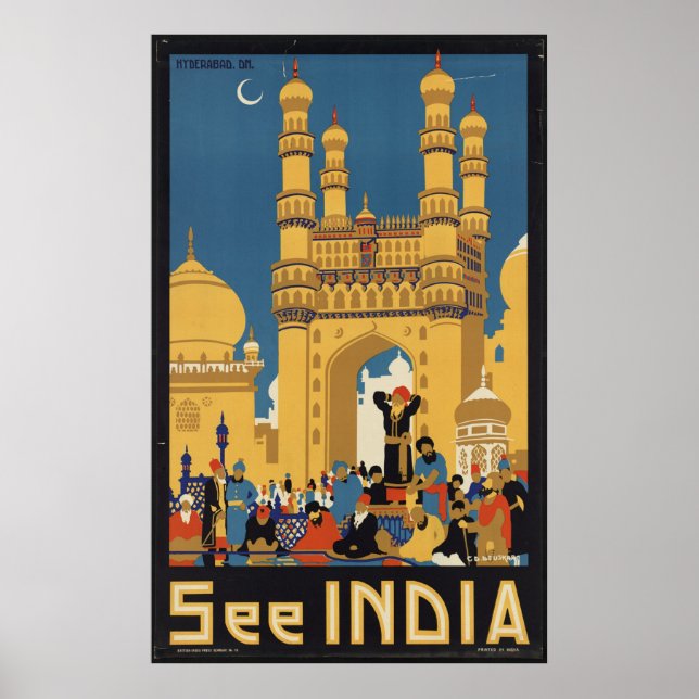 Indien Vintage resor Poster Ad Retro-utskrifter (Framsidan)