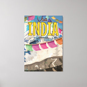 Indien Vintage resor poster Canvastryck