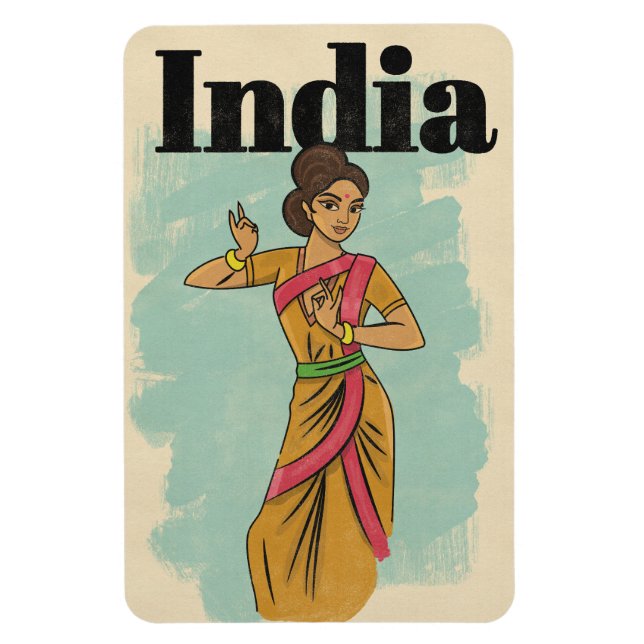 Indien vintage resposter magnet (Vertikal)