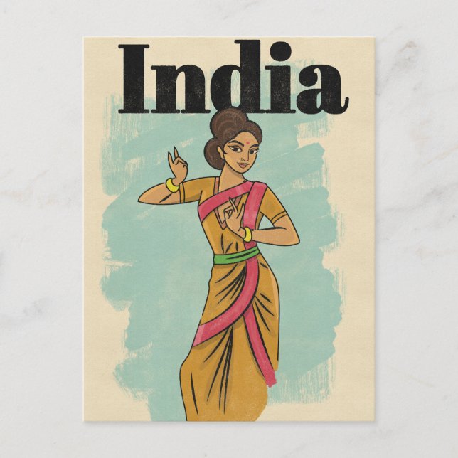 Indien vintage resposter vykort (Framsida)