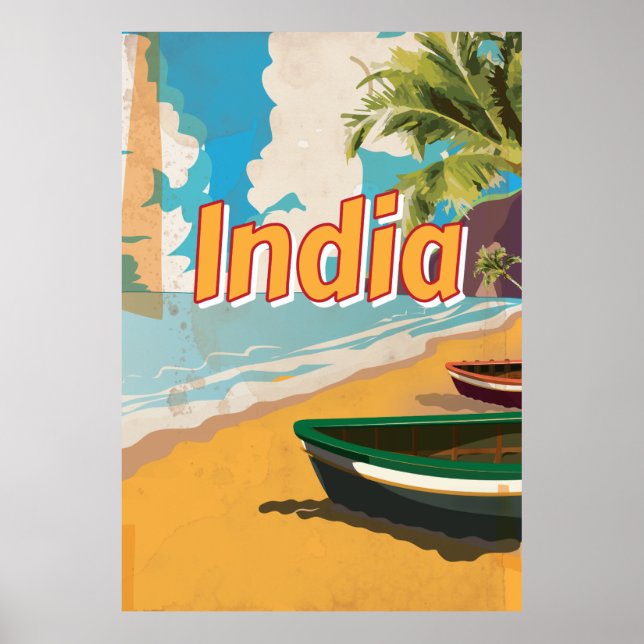 Indien Vintage semesteraffisch Poster (Framsidan)