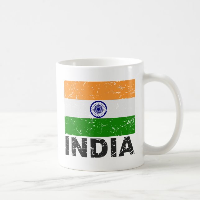 Indien vintageflagga kaffemugg (Höger)