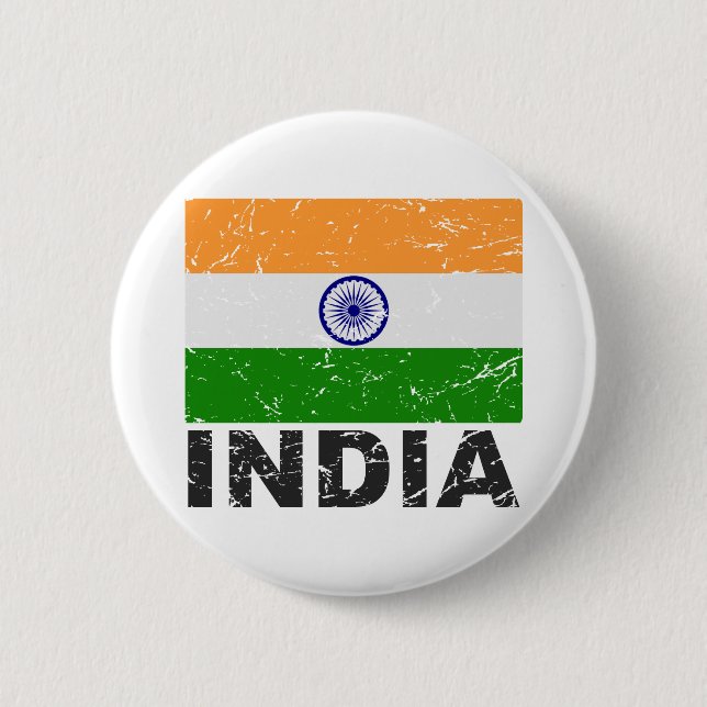 Indien vintageflagga knapp (Framsida)