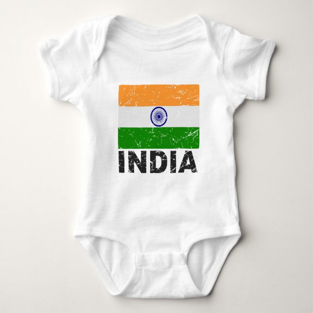 Indien vintageflagga t-shirt (Framsida)