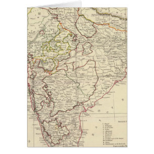 Indien XII Index karta Hälsningskort