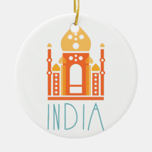 Indien yoga julgransprydnad keramik