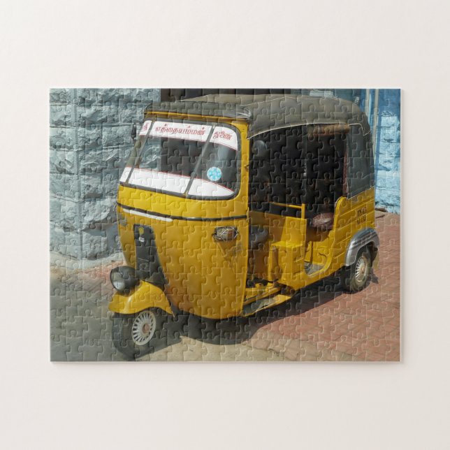Indiens automatiska rickshaw-vypussel pussel (Horisontell)