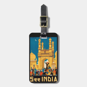 Indiens bagagemärke för Travel Poster-anpassningsb Bagagebricka