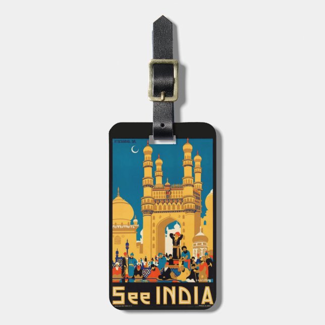 Indiens bagagemärke för Travel Poster-anpassningsb Bagagebricka (Vertikal Framsida)