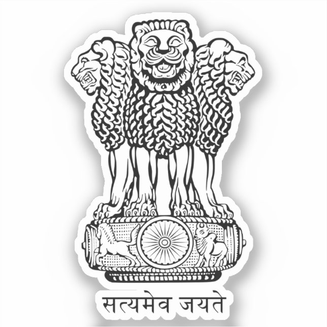 Indiens emblem i land klistermärken (Framsida)