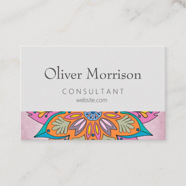 Indiens färgstarka cirkel: ett dekorativt mandala lojalitetskort (Framsida)