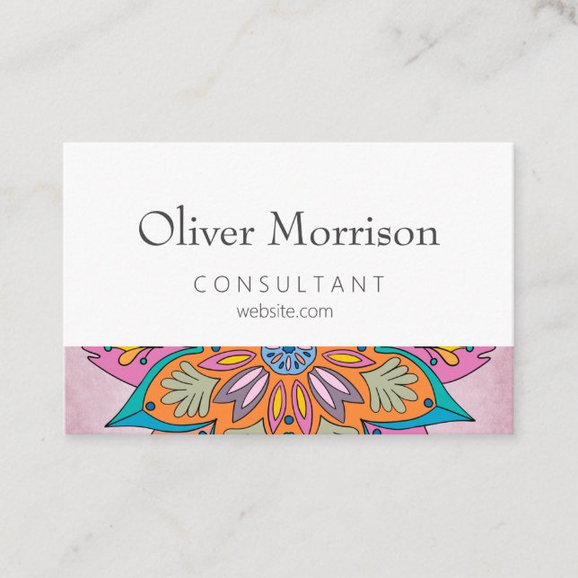 Indiens färgstarka cirkel: ett dekorativt mandala lojalitetskort (Framsida)