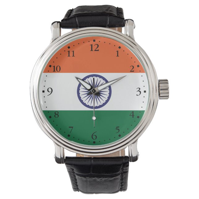 Indiens flagga armbandsur (Framsida)