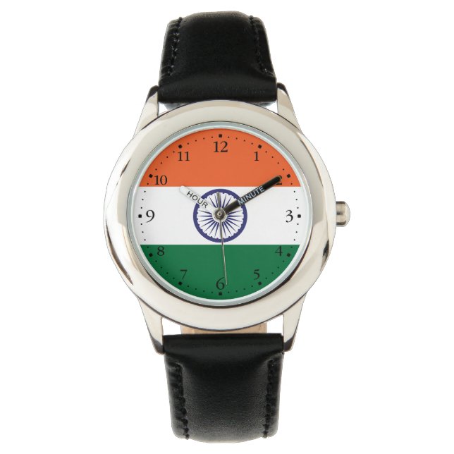 Indiens flagga armbandsur (Framsida)