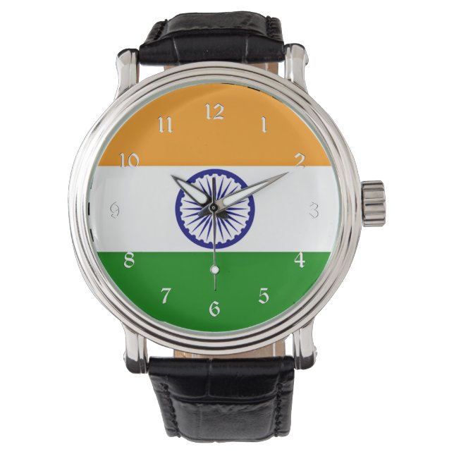 Indiens flagga armbandsur (Framsida)