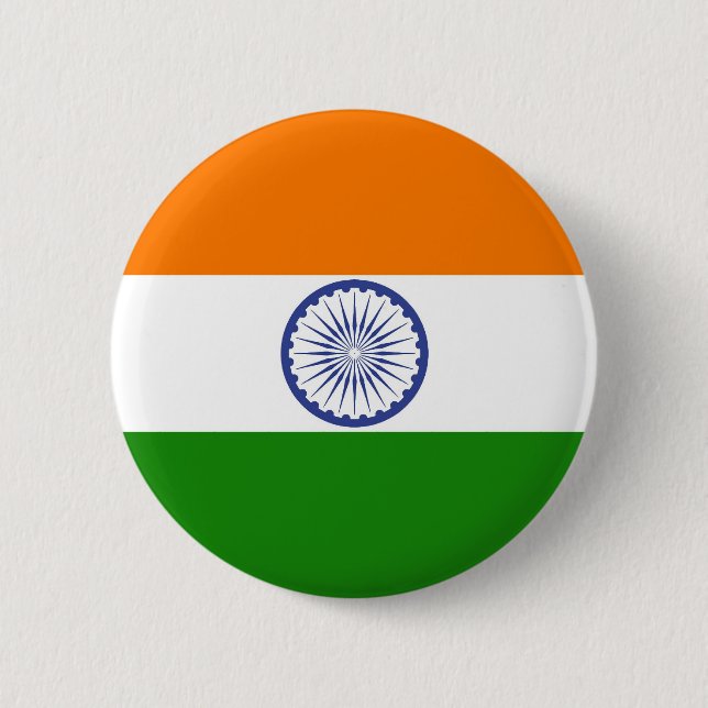 Indiens Flagga Ashoka Chakra Knapp (Framsida)
