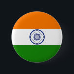 Indiens Flagga Ashoka Chakra Knapp<br><div class="desc">Indiens Flagga är en rektangulär trifärg för vågrät Indiens saffron,  vit och Indiens grönt,  med Ashoka Chakra,  ett 24-språkigt hjul,  i marinblått centrum. Chakra,  patriotic,  india gift,  souvenir,  sportfantast #india #indian #asia,  #mumbai #ashoka</div>