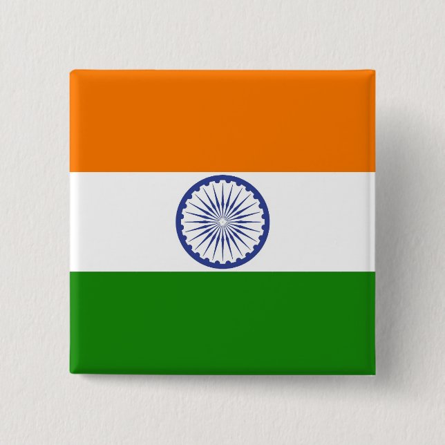 Indiens Flagga Ashoka Chakra Knapp (Framsida)