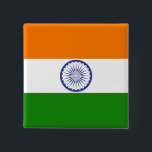 Indiens Flagga Ashoka Chakra Knapp<br><div class="desc">Indiens Flagga är en rektangulär trifärg för vågrät Indiens saffron,  vit och Indiens grönt,  med Ashoka Chakra,  ett 24-språkigt hjul,  i marinblått centrum. Chakra,  patriotic,  india gift,  souvenir,  sportfantast #india #indian #asia,  #mumbai #ashokachakra</div>