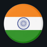 Indiens Flagga Ashoka Chakra Magnet<br><div class="desc">Indiens Flagga är en rektangulär trifärg för vågrät Indiens saffron,  vit och Indiens grönt,  med Ashoka Chakra,  ett 24-språkigt hjul,  i marinblått centrum. Chakra,  patriotic,  india gift,  souvenir,  sportfantast #india #indian #asia,  #mumbai #ashoka</div>