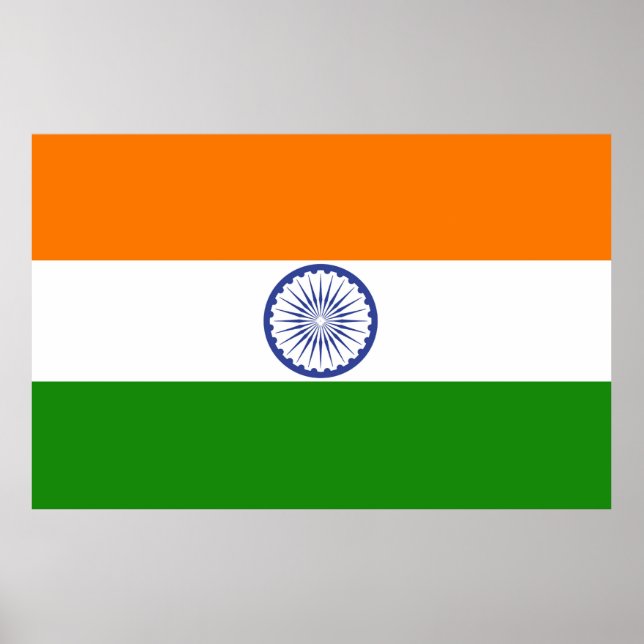 Indiens Flagga Ashoka Chakra Poster (Framsidan)