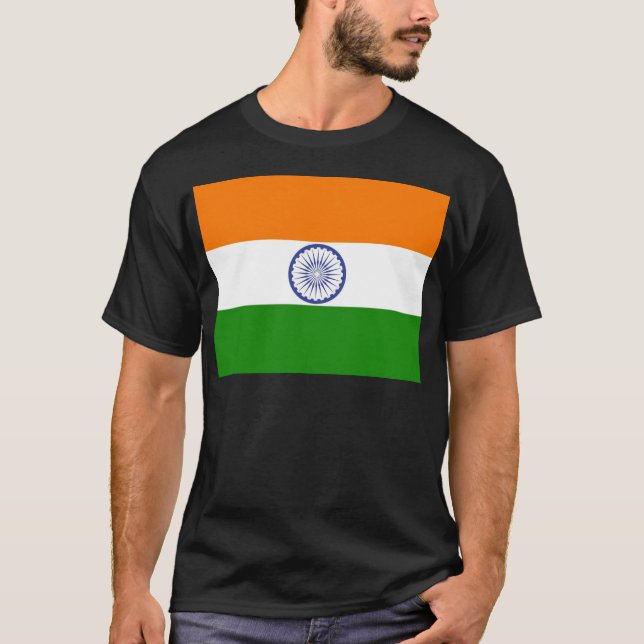 Indiens Flagga Ashoka Chakra Tee Shirt (Framsida)