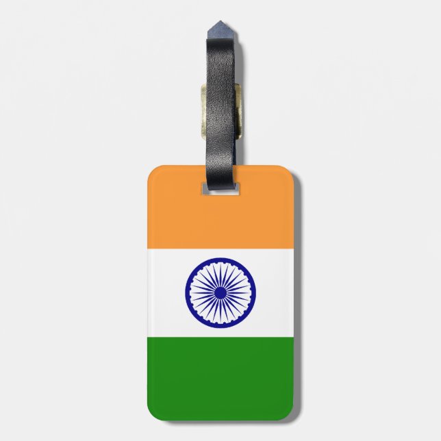 Indiens flagga bagagebricka (Baksidan Lodrät)
