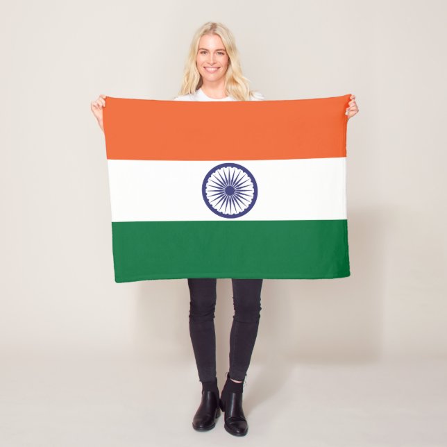 Indiens flagga fleecefilt (På plats)