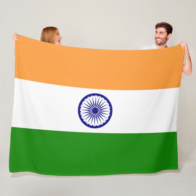 Indiens flagga fleecefilt (På plats)