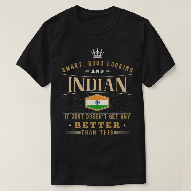 Indiens Flagga för indier Manar & kvinnor T Shirt (Design framsida)