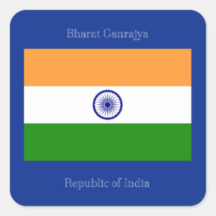 Indiens flagga fyrkantigt klistermärke