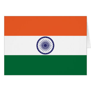 Indiens flagga hälsningskort