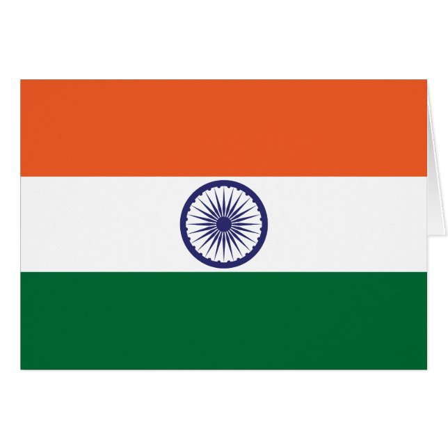 Indiens flagga hälsningskort (Framsidan Horizontal)