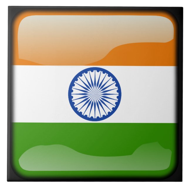 Indiens flagga kakelplatta (Framsidan)