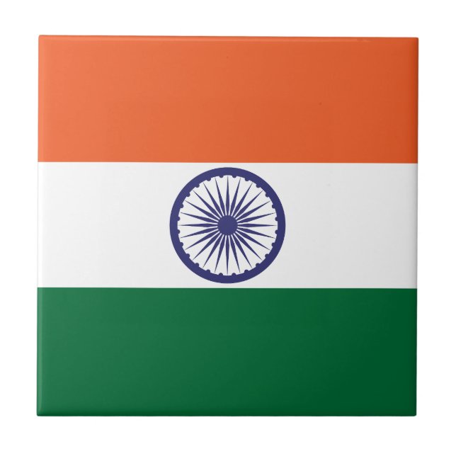 Indiens flagga kakelplatta (Framsidan)