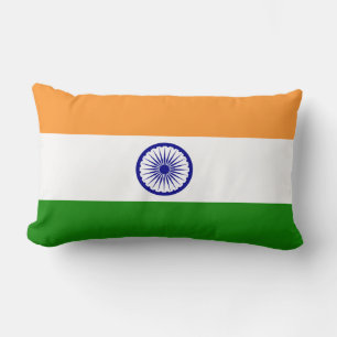 Indiens Flagga Lumbarkudde
