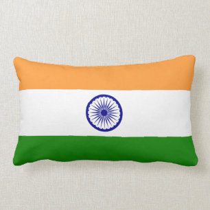 Indiens Flagga Lumbarkudde