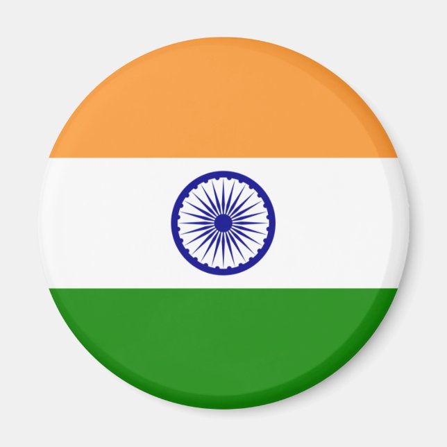 Indiens flagga magnet (Framsidan)