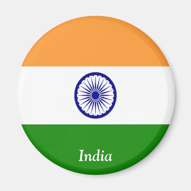 Indiens flagga magnet (Framsidan)