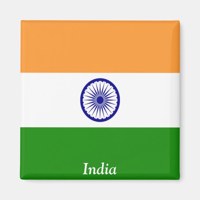 Indiens flagga magnet (Framsidan)