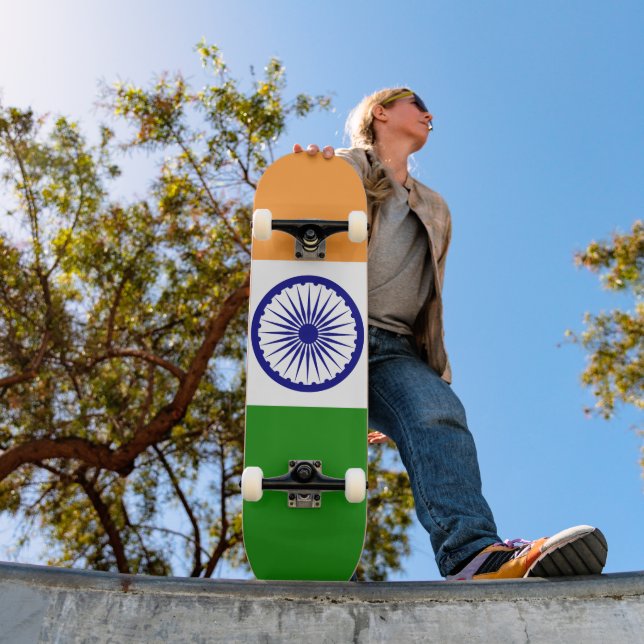 Indiens flagga mini skateboard bräda 18,5 cm (Utomhus 1)